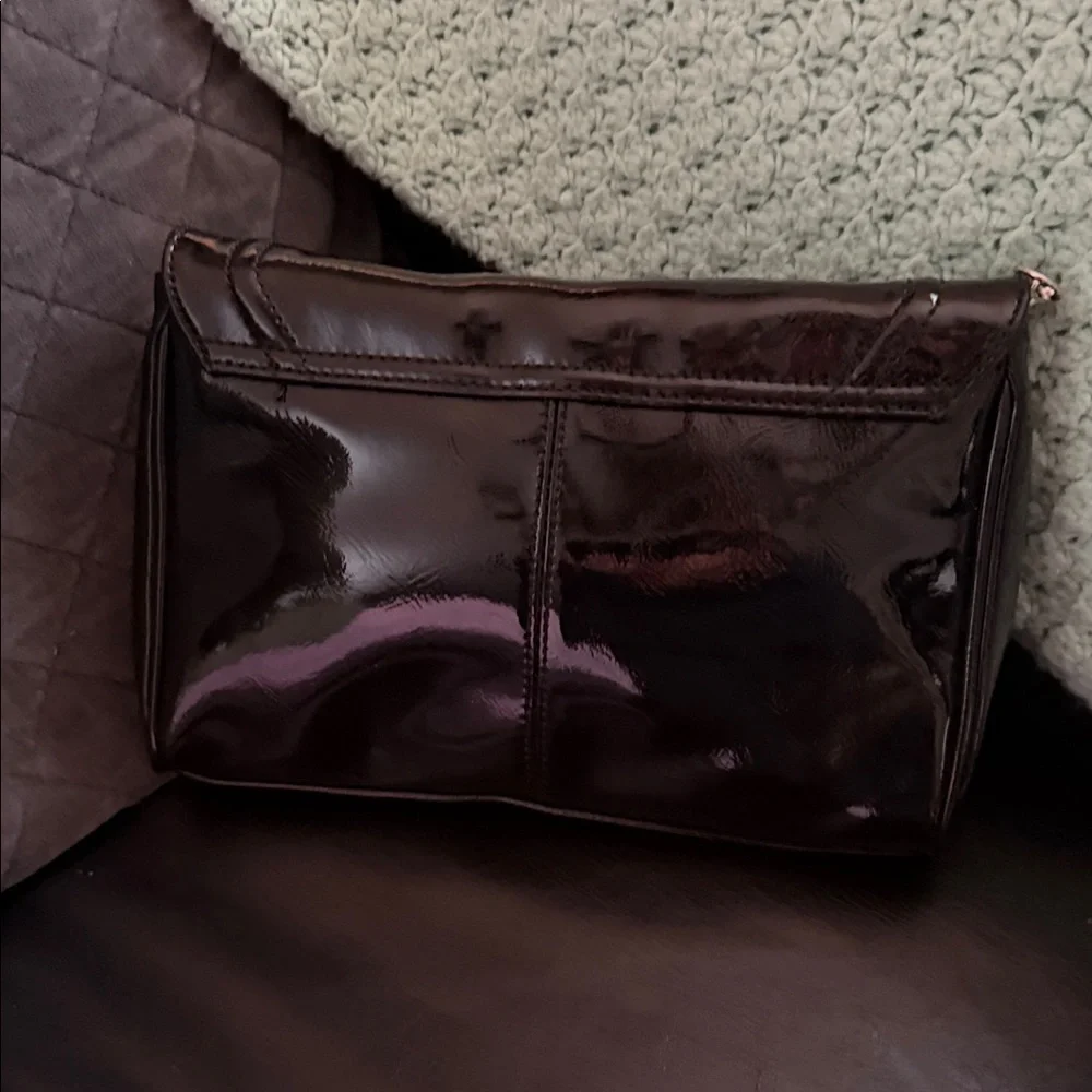 Franco Sarto Shiny  Black Chain Shoulder Bag